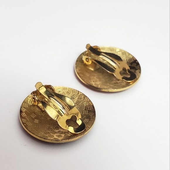 Vintage Cloisonne Butterfly Clip On Earrings - Picture 4 of 5